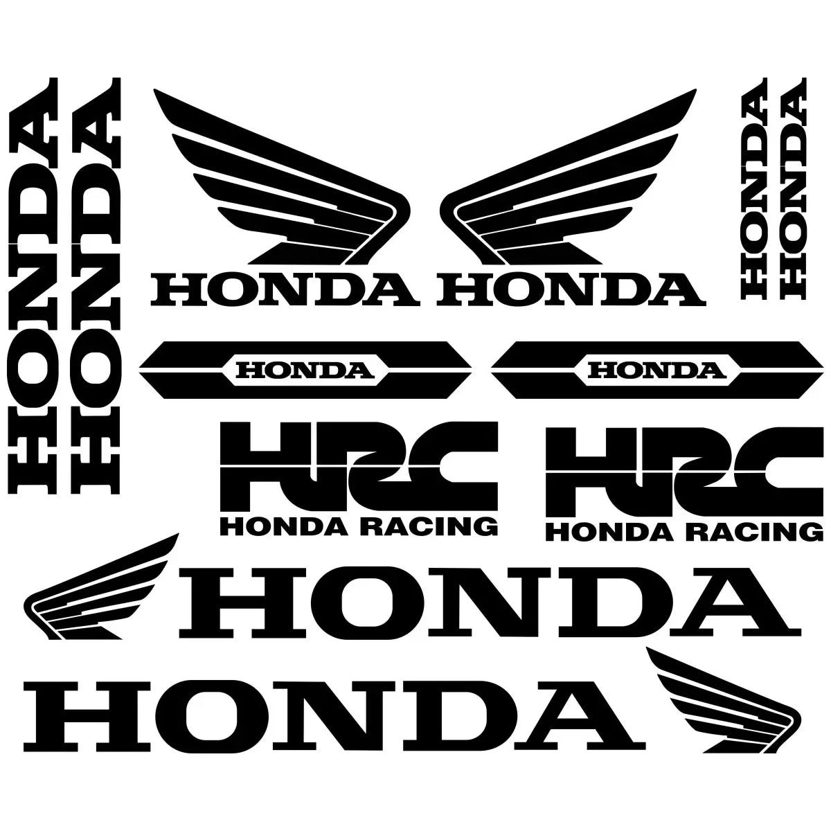 Sticker Master Honda CBR HRC Logo Sticker Seti – Kask, Tank, Motor İçin Vinil Etiket Takımı
