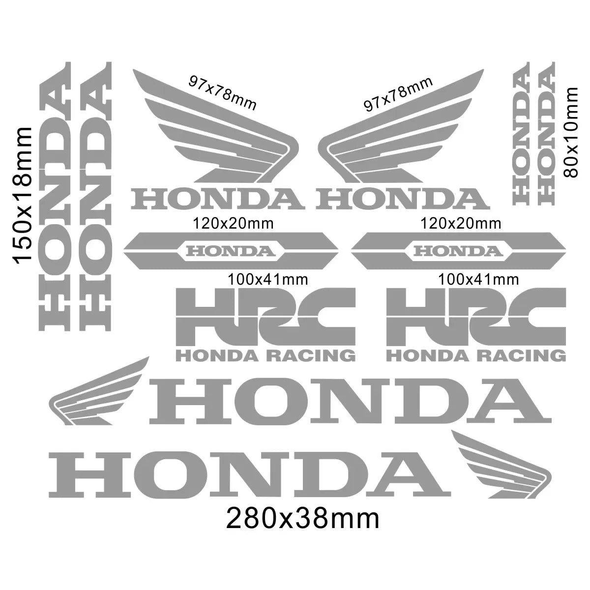 Sticker Master Honda CBR HRC Logo Sticker Seti – Kask, Tank, Motor İçin Vinil Etiket Takımı