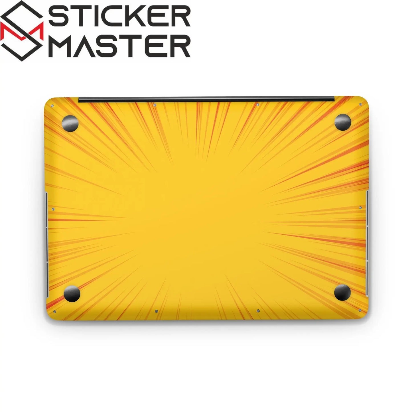 Sticker Master Yellow Zoom Lines Evrensel Sticker Dizüstü Bilgisayar Vinil Sticker Decal 12" 13" 13.3" 14" 15" 15.4" 15.6 inç Dizüstü Bilgisayar Çıkartma Koruyucu Macbook Asus Acer Hp Lenovo Huawei Dell İçin - Sticker Master