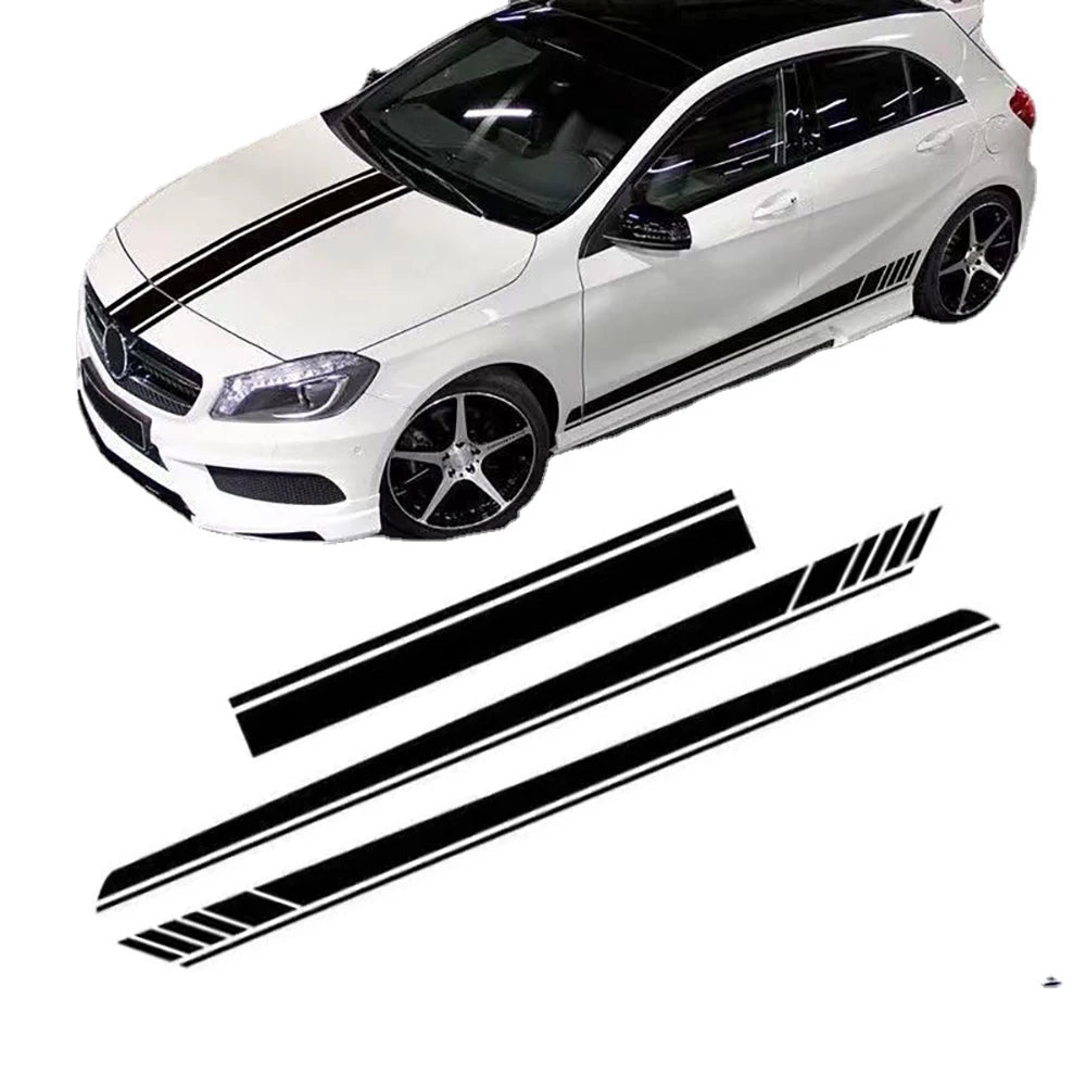 Sticker Master Araba Vinil Uzun Şerit Kaput & Kapı Sticker Seti Etiket Çıkartma
