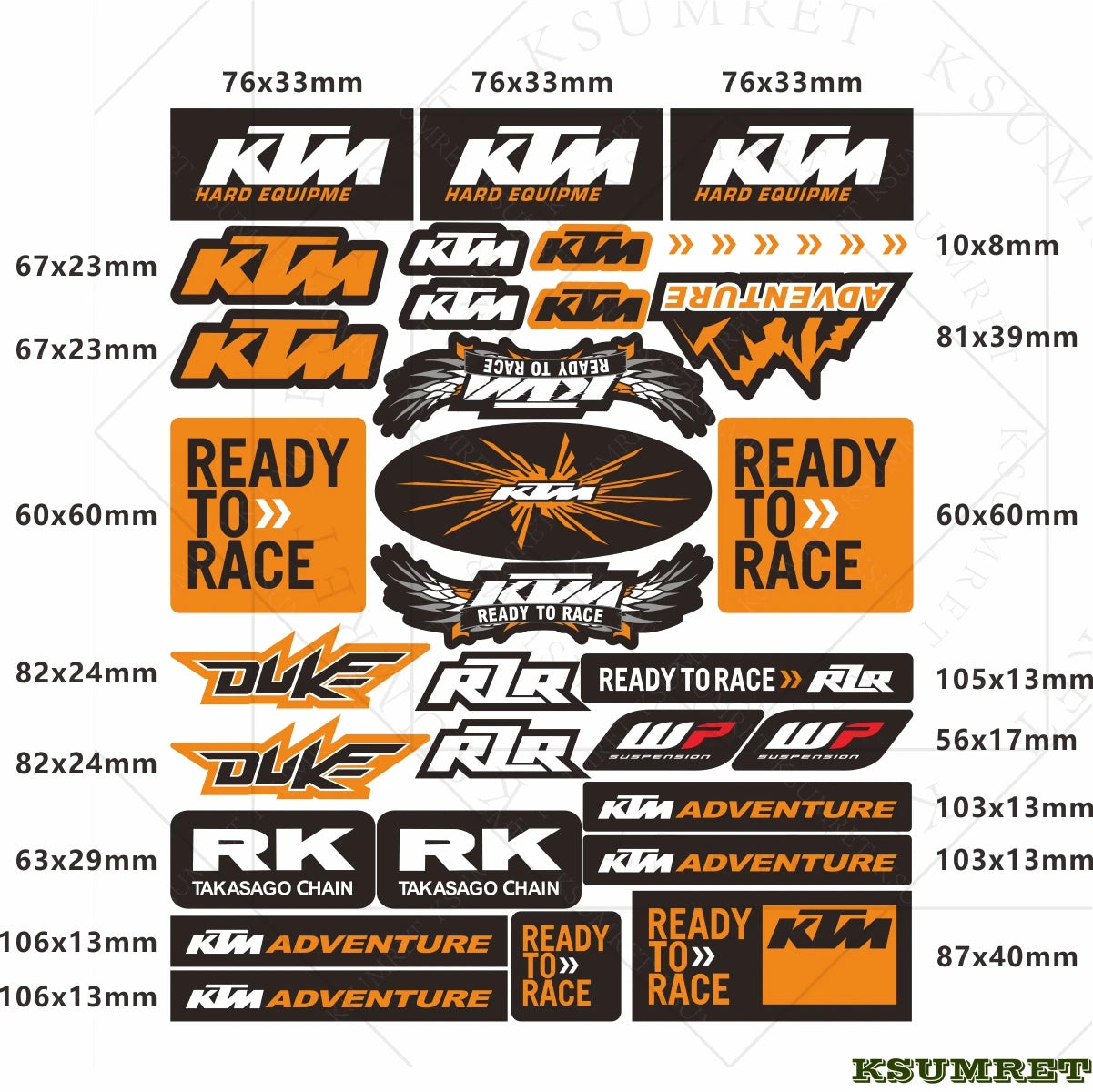 Sticker Master Ktm Sticker Set Motor Oto Araç Çıkartma Etiket
