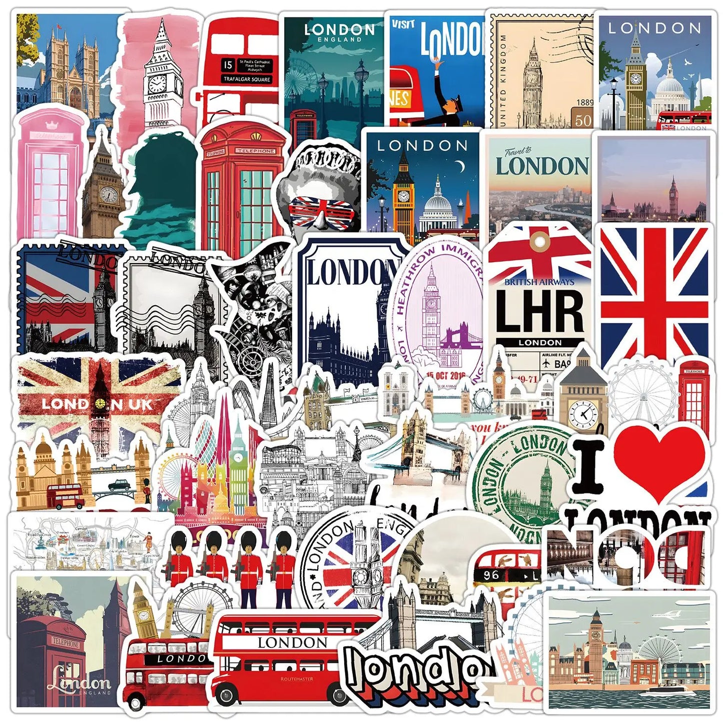 50'li Seyahat Temalı Sticker Seti | Sticker Master - Sticker Master