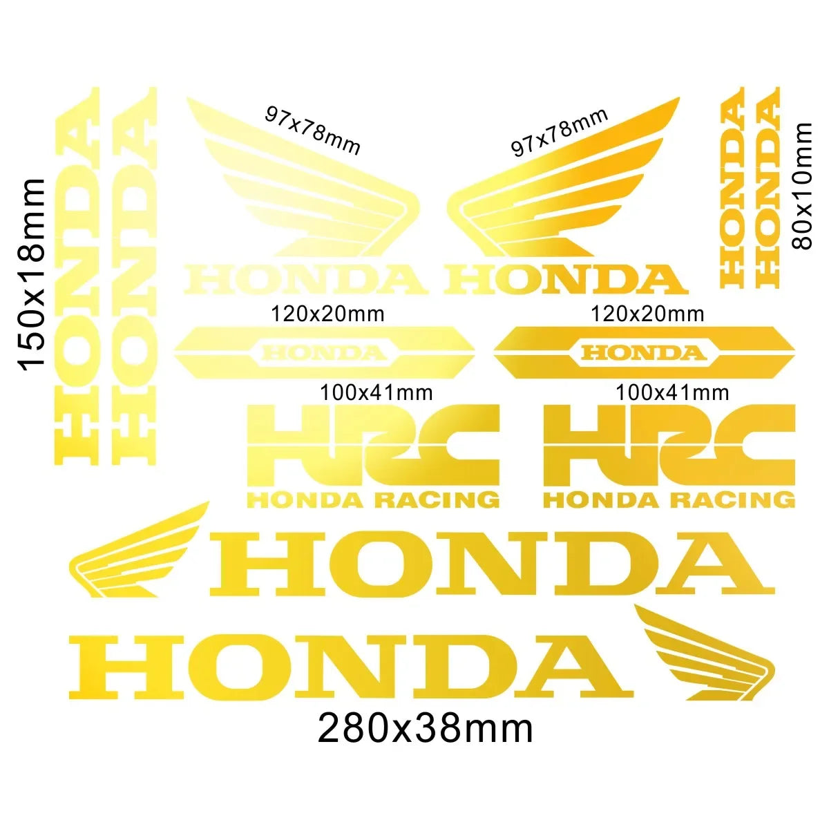 Sticker Master Honda CBR HRC Logo Sticker Seti – Kask, Tank, Motor İçin Vinil Etiket Takımı