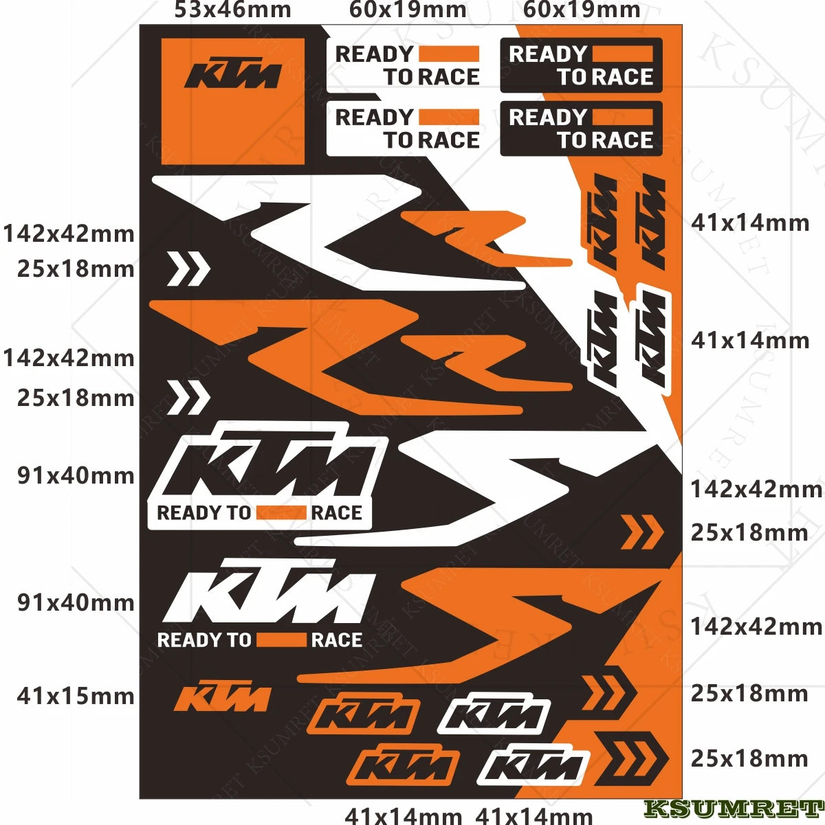 Sticker Master Ktm Sticker Set Motor Oto Araç Çıkartma Etiket