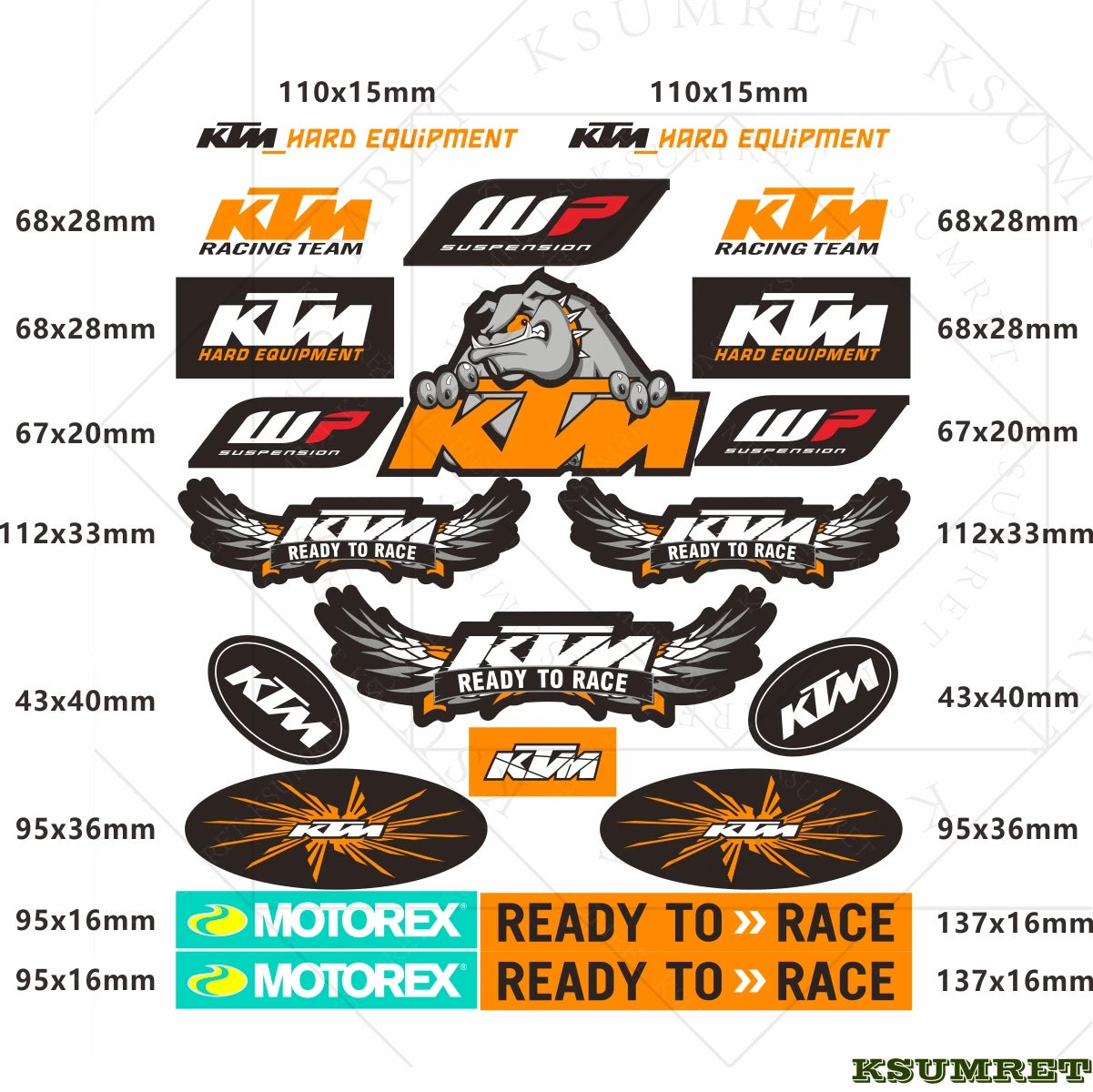 Sticker Master Ktm Sticker Set Motor Oto Araç Çıkartma Etiket