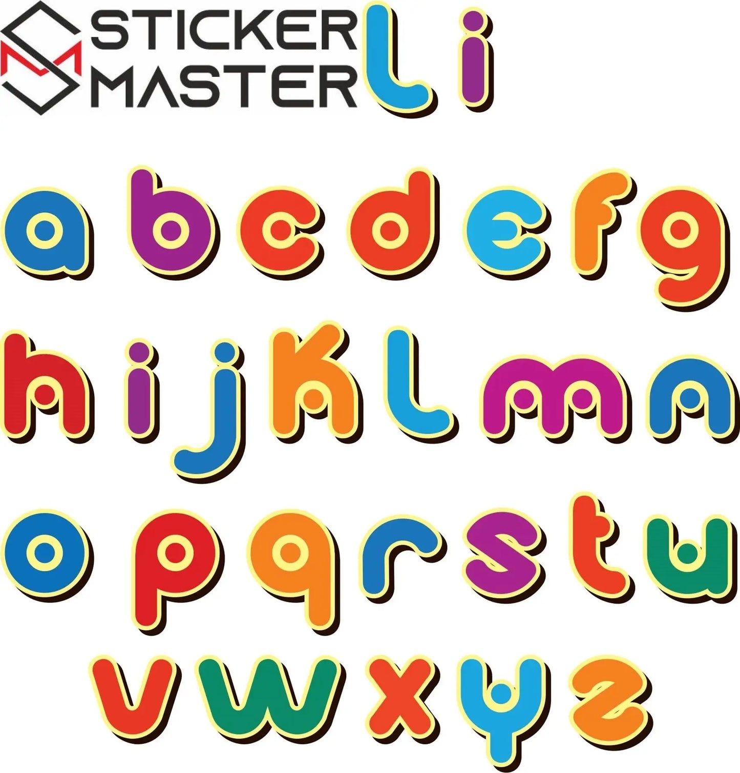 Sticker Master Sevimli Harfler Dekoratif Bebek Çocuk Odası Duvar Etiket Çıkartma Sticker