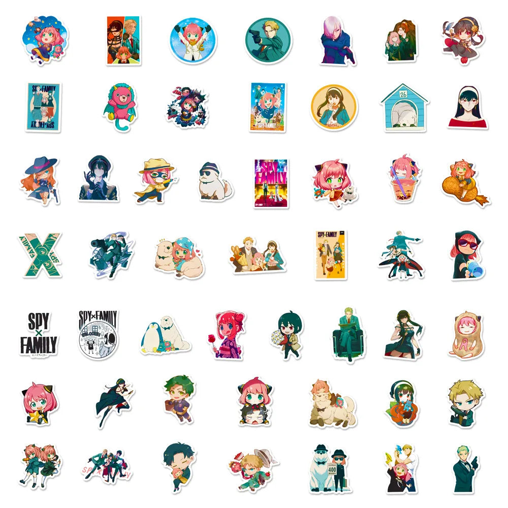 50’li Sevimli Spy x Family Anime Sticker Seti | Sticker Master