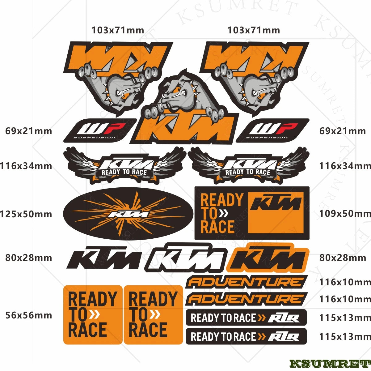 Sticker Master Ktm Sticker Set Motor Oto Araç Çıkartma Etiket