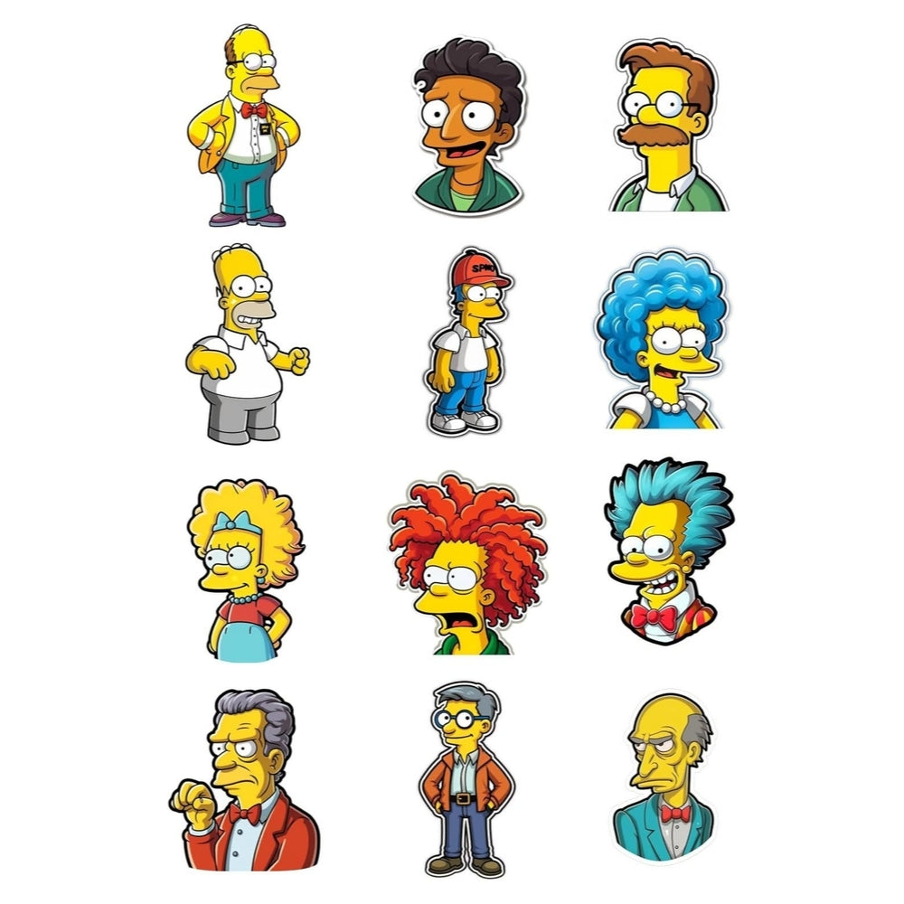 Sticker Master Simpson Çizgi Film Temalı Motorsiklet,Kask,Laptop,Motor Ve Oto Araç Sticker 20 X 14 Cm Renkli