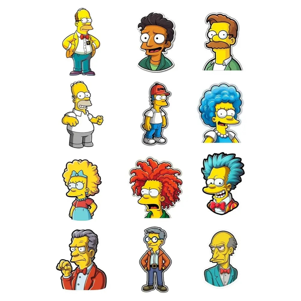 Simpson Çizgi Film Temalı Motorsiklet,Kask,Laptop,Motor Ve Oto Araç Sticker 20 X 14 Cm Renkli Sticker Master
