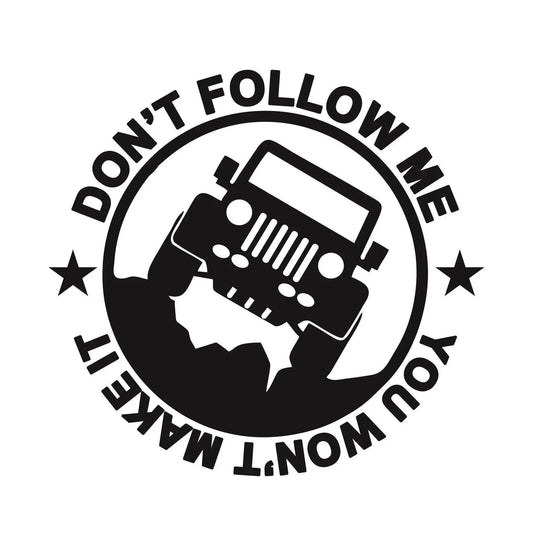Sticker Master 4x4 Don't Follow Me Off Road Sticker Seti Motor, Kask, Laptop, Araba, Oto Araç İçin Dayanıklı Etiket Decal