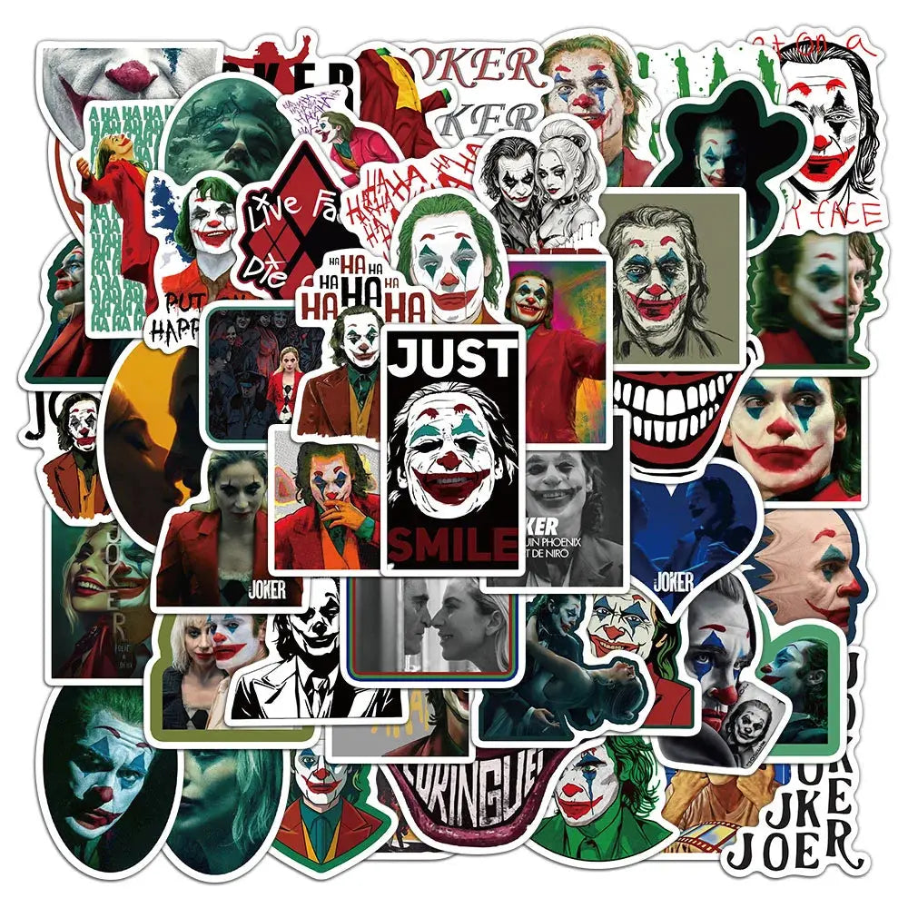 Sticker Master 50 Adet Joker Sticker Set Motor Oto Araç Laptop Telefon Çıkartma Etiket Sticker Master