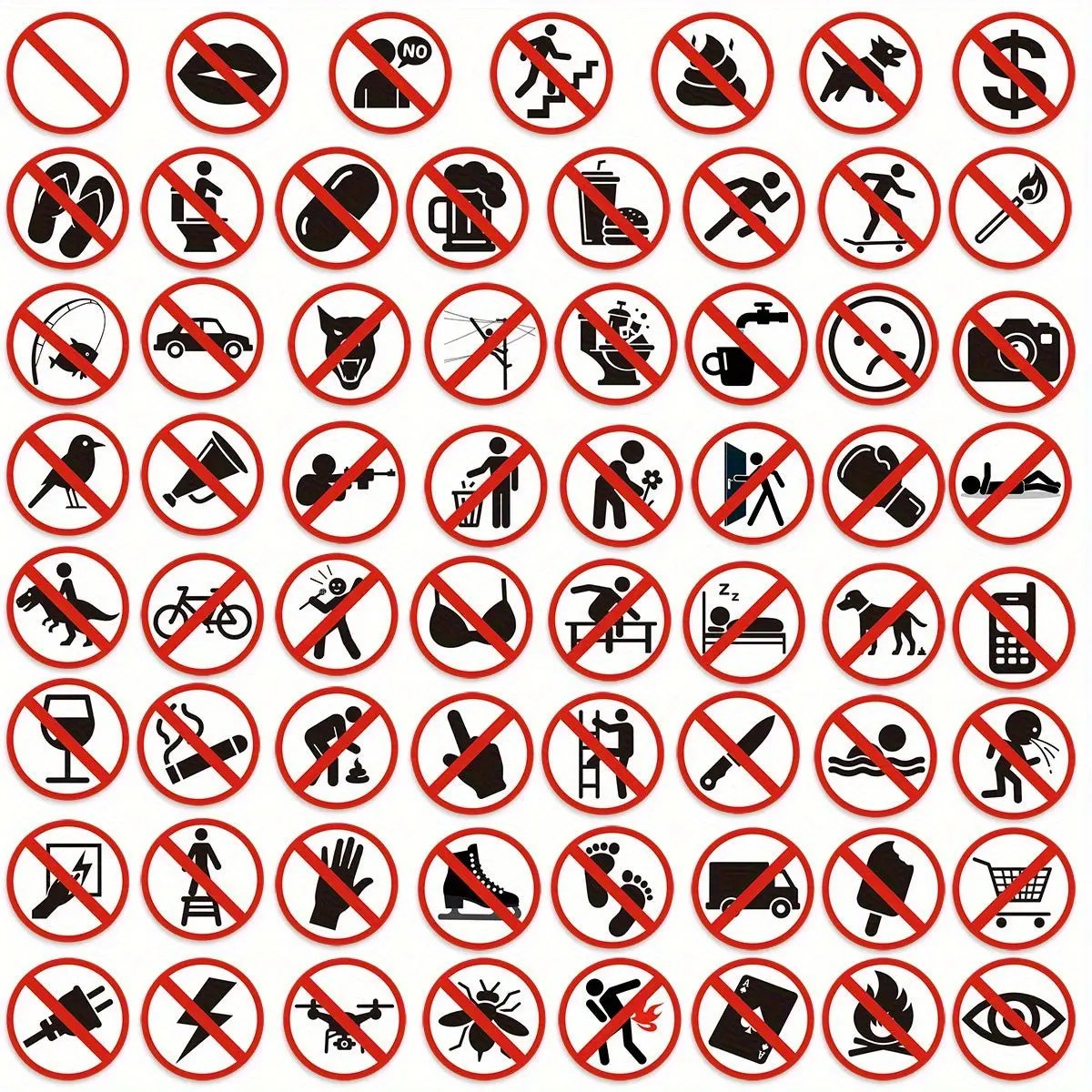 Sticker Master 63 Adet Funny Sign Series Graffiti Seti (Su Geçirmez) Sticker Paketi – Dizüstü, Telefon, Kask, Bavul, Kaykay için - Sticker Master