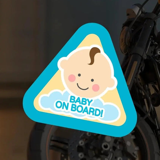 Sticker Master Baby On Board Boy Arabada Bebek Var Erkek Mavi Motorsiklet,Kask,Laptop,Motor Ve Oto Araç Sticker 12 Cm Sticker Master