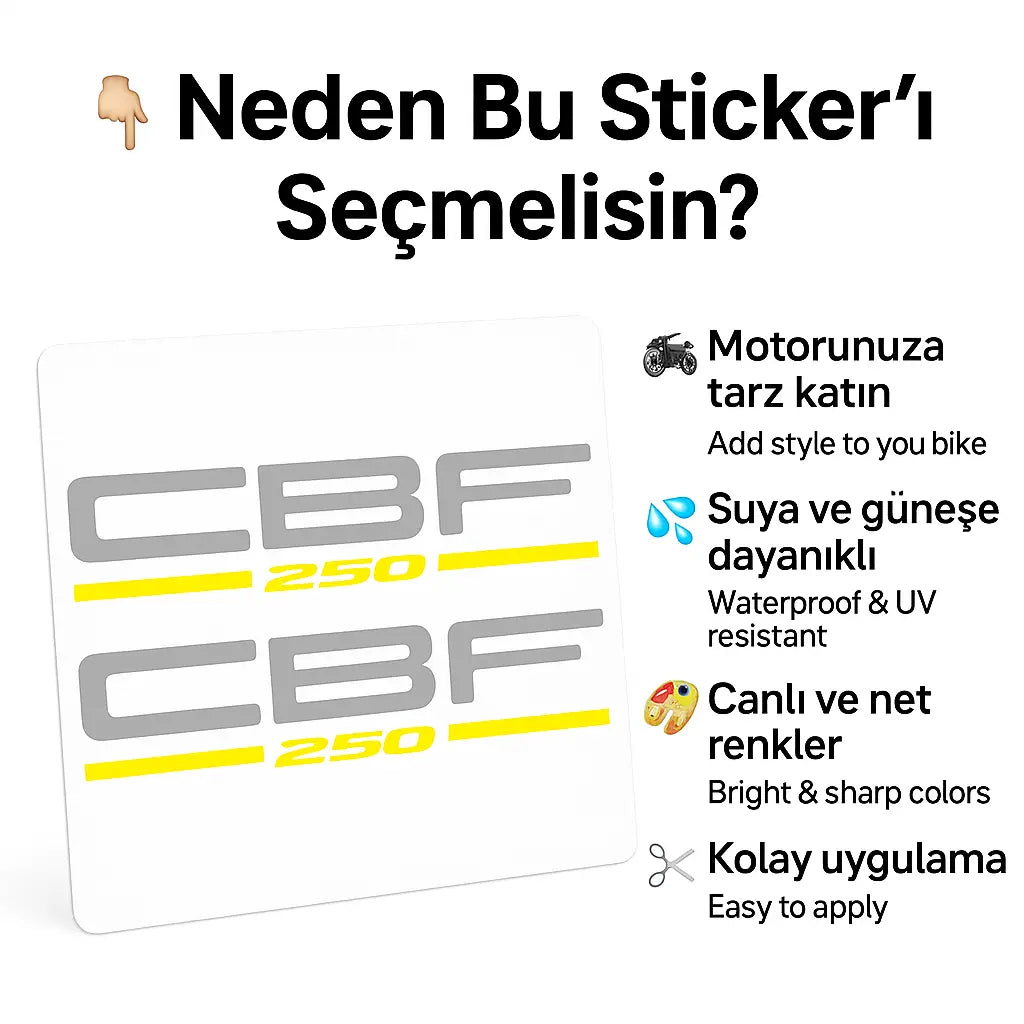 Sticker Master Cbf 250 Sticker Set Motor Çıkartma Etiket Sticker Master