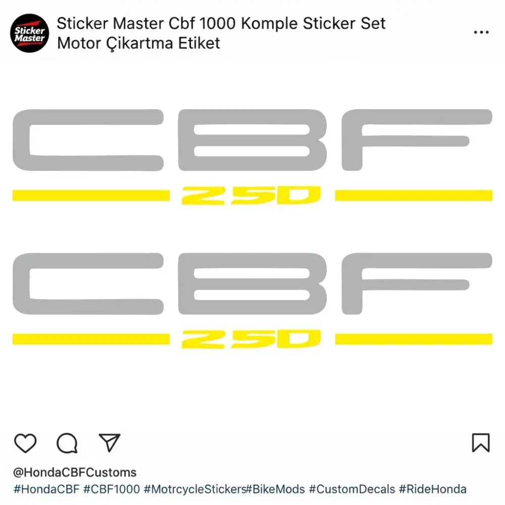Sticker Master Cbf 250 Sticker Set Motor Çıkartma Etiket Sticker Master