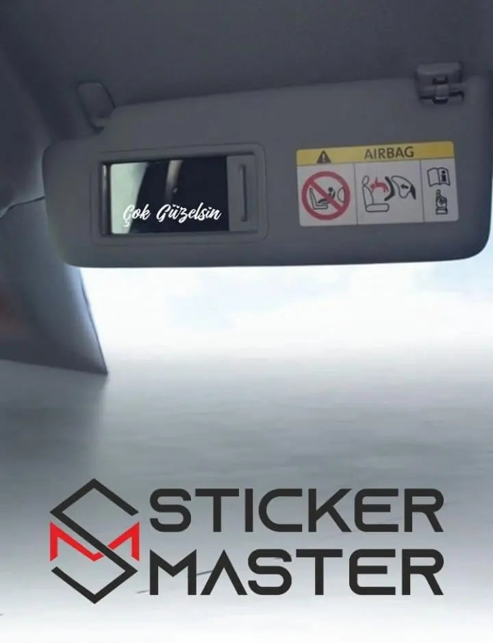 Sticker Master Çok Güzelsin Oto Sticker Güneşlik Ayna Yazısı Araba Cam Motosiklet Sticker 7,2 X 1,2 Cm Sticker Master