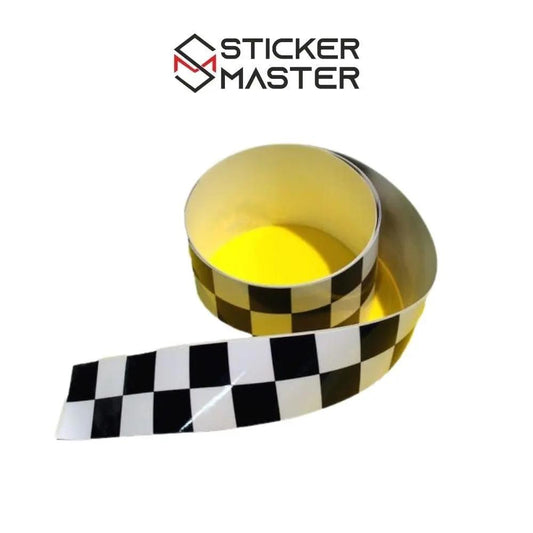 Sticker Master Dama Desenli Şerit Sticker 7x70 cm – Kendinden Yapışkanlı, Su Geçirmez, Araba ve Moto