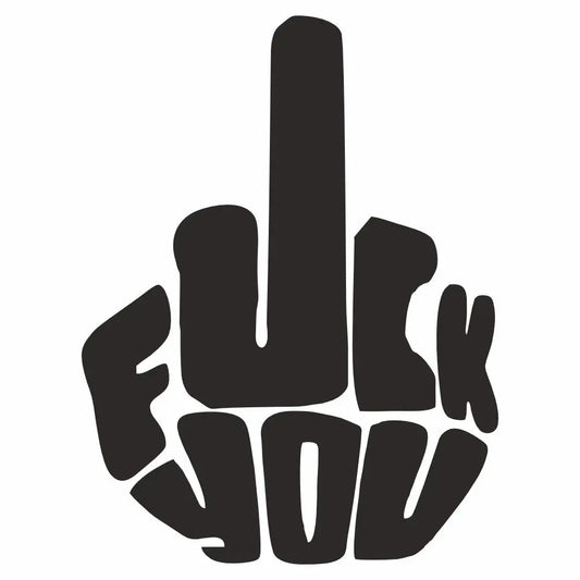 Sticker Master El İşareti Fck You Sticker Motor, Kask, Laptop, Araba, Oto Araç İçin Dayanıklı Etiket Decal 15 Cm Sticker Master