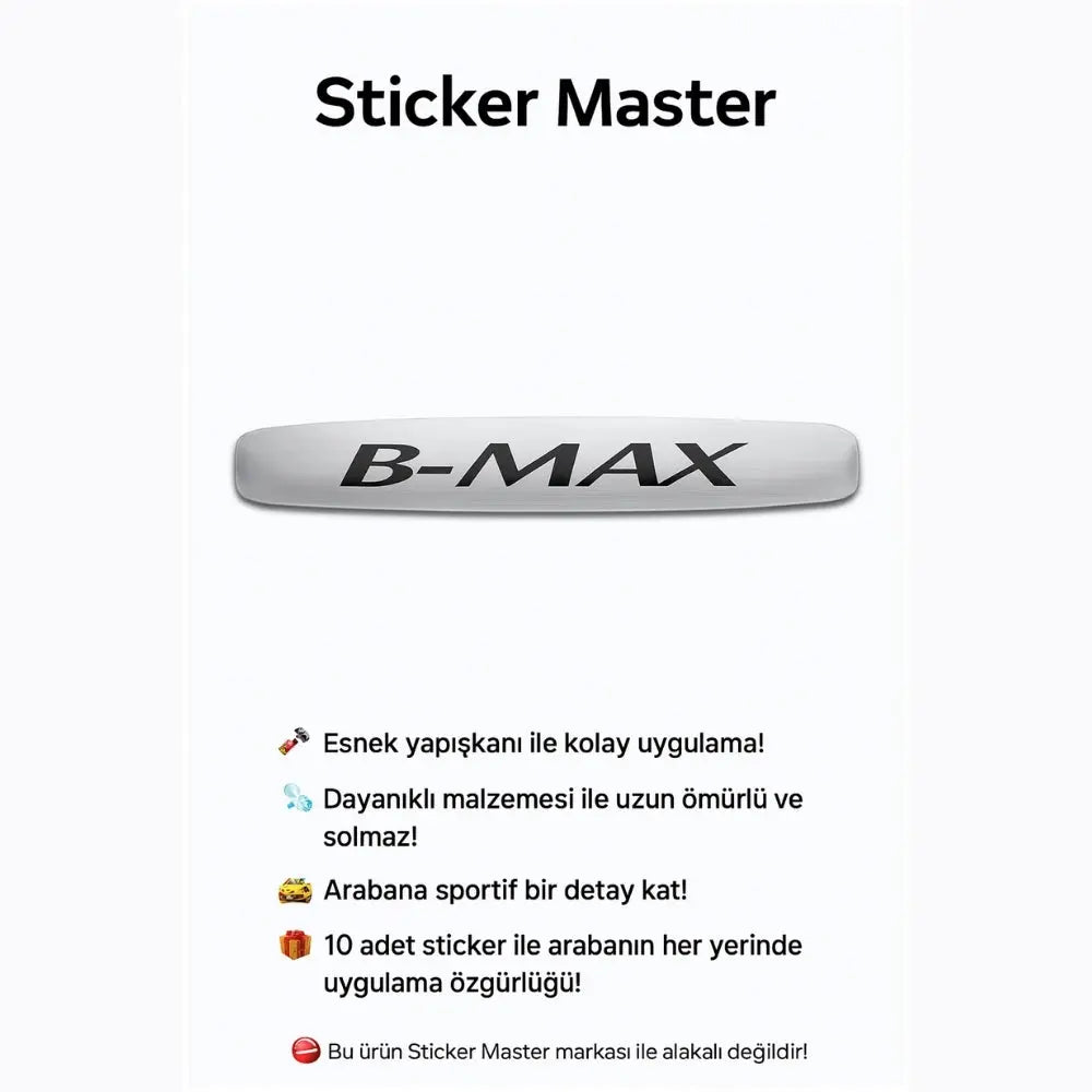 Ford Bmax Kapı Kolu Ve Jant Sticker - 10 Adet Sticker Master