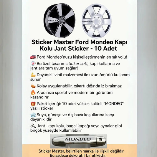Sticker Master Ford Mondeo Kapı Kolu Jant Sticker - 10 Adet Sticker Master