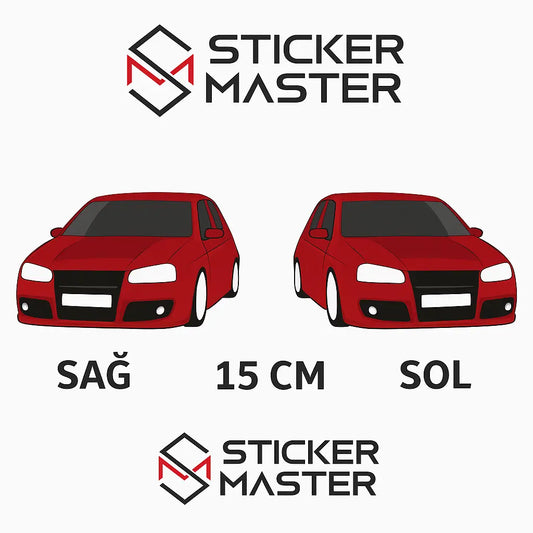 Sticker Master Golf MK5 Basık Araç Sticker Seti – Sağ & Sol 15 cm Sticker Master