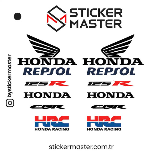 Sticker Master Honda 125R Komple Sticker Set Motor Çıkartma Etiket Sticker Master