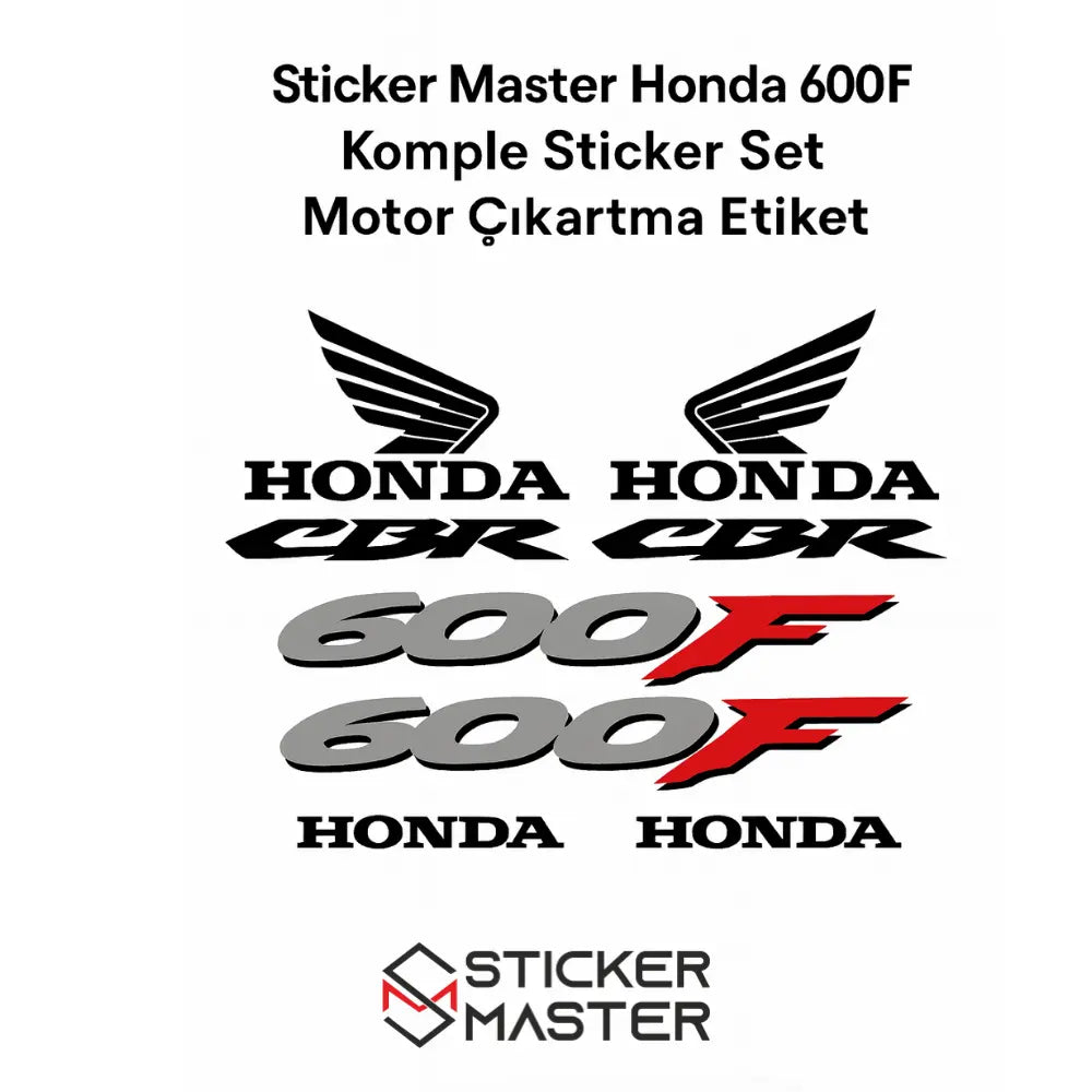 Sticker Master Honda 600F Komple Sticker Set Motor Çıkartma Etiket Sticker Master