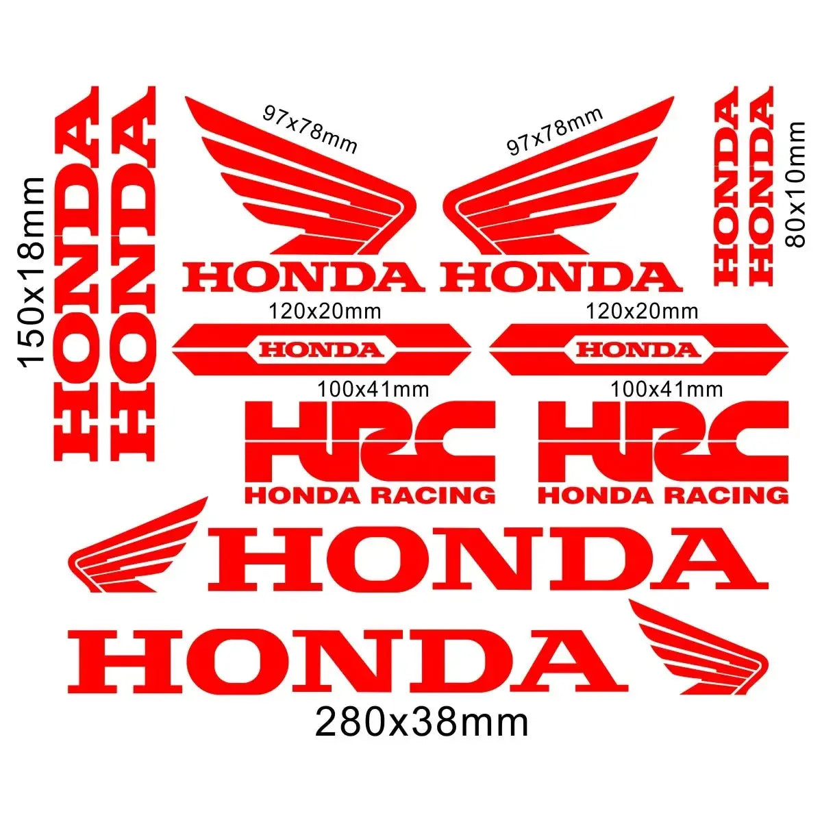 Sticker Master Honda CBR HRC Logo Sticker Seti – Kask, Tank, Motor İçin Vinil Etiket Takımı - Sticker Master