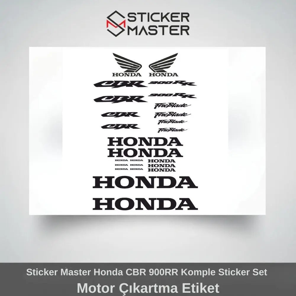 Sticker Master Honda Cbr 900RR Komple Sticker Set Motor Çıkartma Etiket Sticker Master