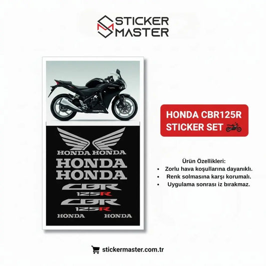 Sticker Master Honda Cbr125R Sticker Set Motor Çıkartma Etiket Sticker Master