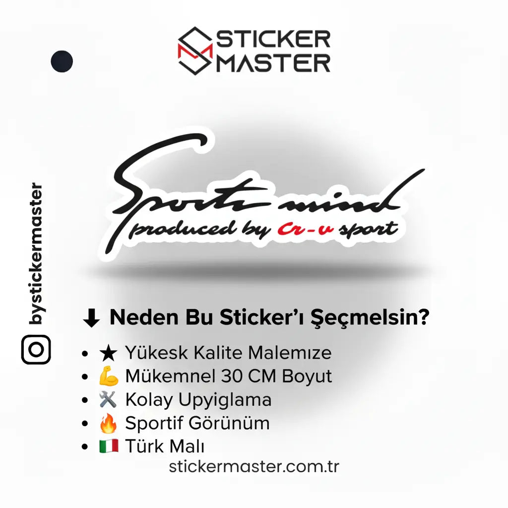 Sticker Master Honda Cr-v Sports Mind Sticker Oto Araç Çıkartma Etiket 30 Cm Sticker Master