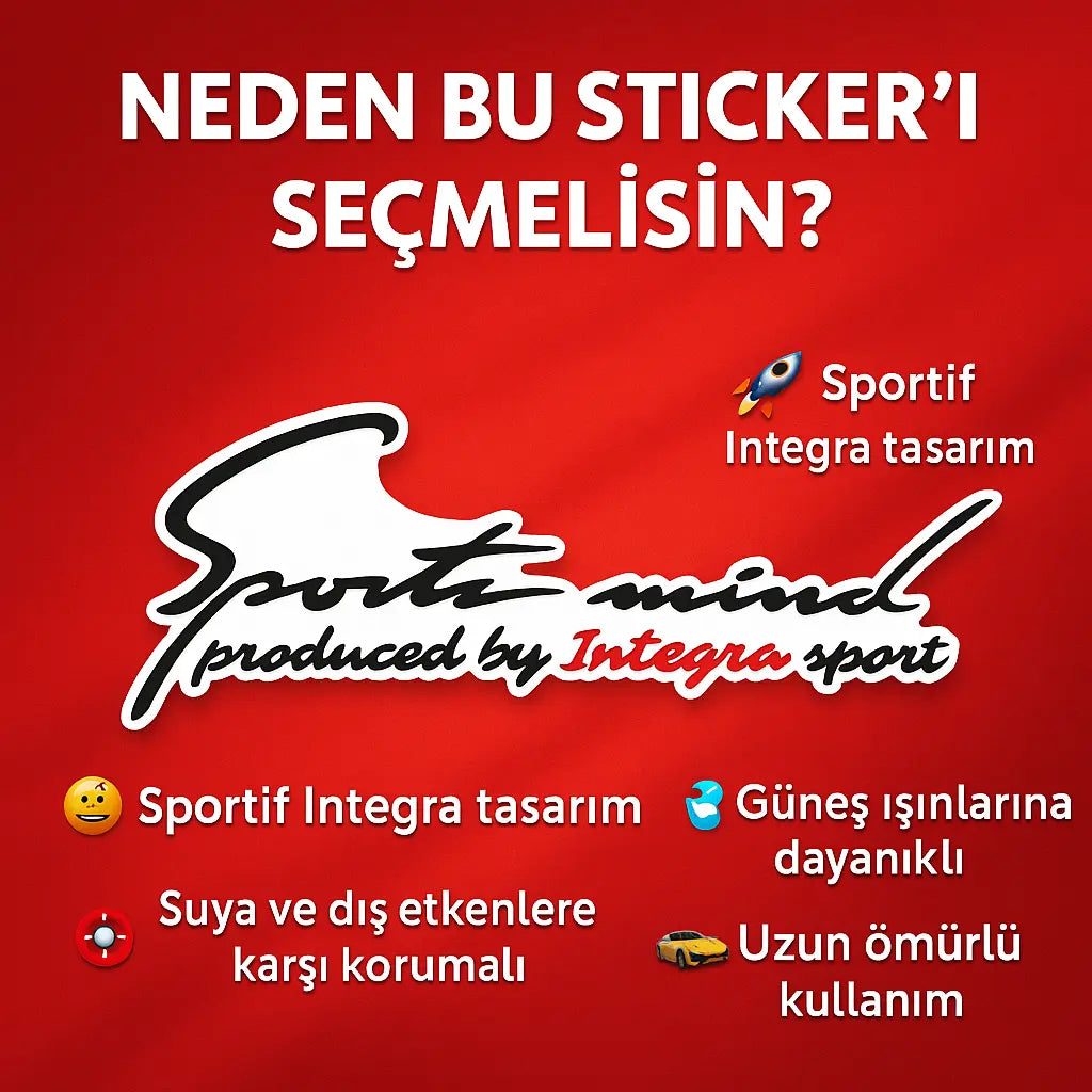 Sticker Master Honda İntegra Sports Mind Sticker Oto Araç Çıkartma Etiket 30 Cm Sticker Master