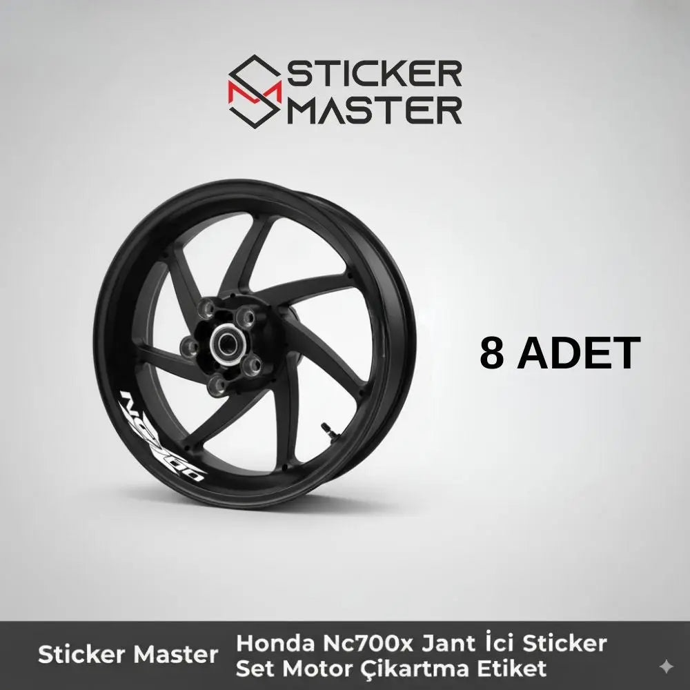 Sticker Master Honda Nc700x Jant İçi  Sticker Set Motor Çıkartma Etiket 8 Adet Sticker Master