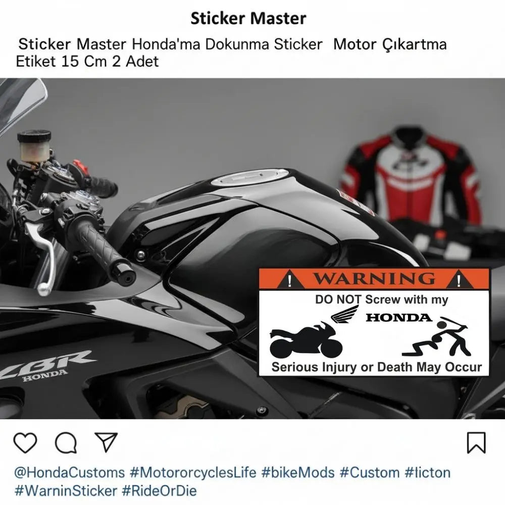 Sticker Master Honda'ma Dokunma Sticker Motor Çıkartma Etiket 15 Cm 2 Adet Sticker Master