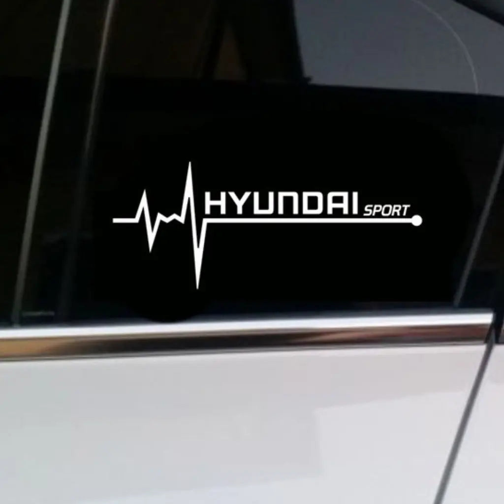 Sticker Master Hyundai Sport Nabız Sticker – 2 Adet 30 cm Kalp Atışı Tasarımlı Oto Cam ve Gövde Etiketi Sticker Master