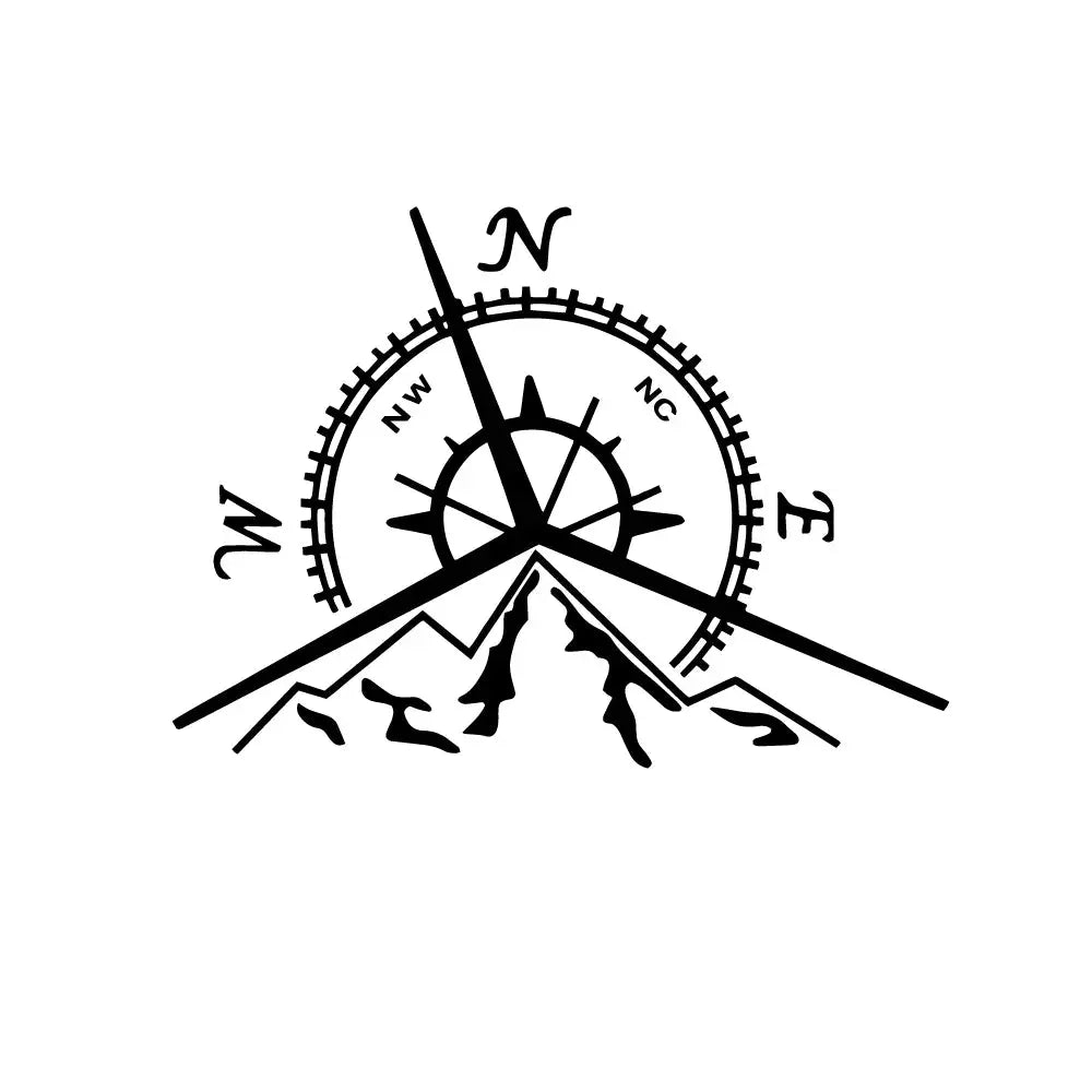 Sticker Master Macera Temalı Oto Sticker Koleksiyonu - Pusula, Dağ ve Kamp Tasarımları Sticker Master