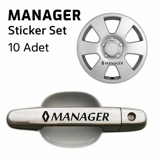 Sticker Master Renault Manager Kapı Kolu & Jant Sticker Seti – 10 Adet Dayanıklı Vinil Sticker Master
