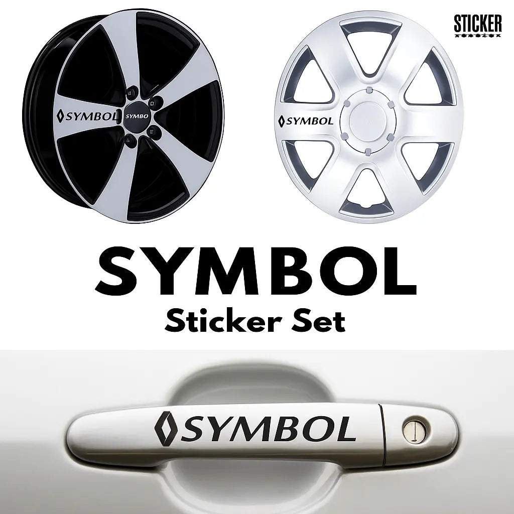 Sticker Master Renault Symbol Kapı Kolu & Jant Sticker Seti – 10 Adet Dayanıklı Vinil Decal Sticker Master