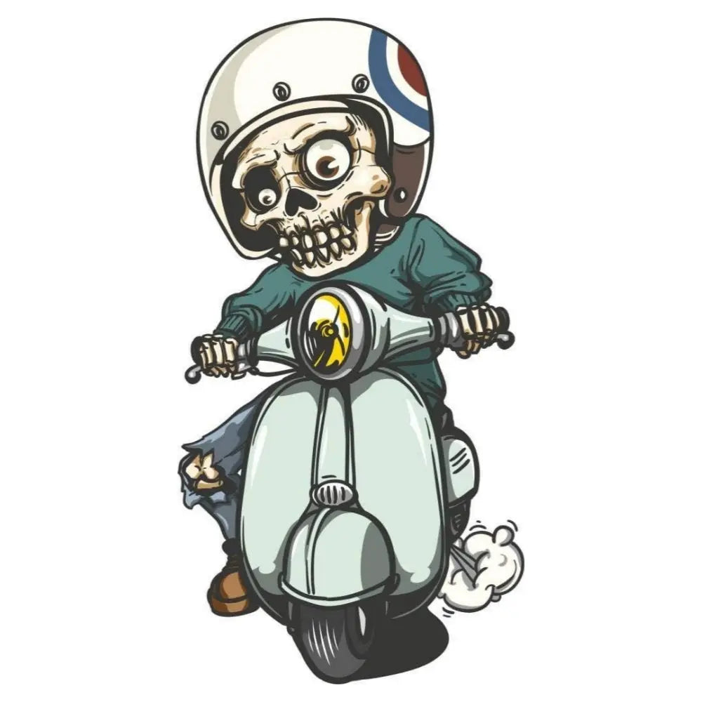Sticker Master Sevimli İskeletler Motorsiklet,Kask,Laptop,Motor Ve Oto Araç Sticker 15X8 Cm Sticker Master