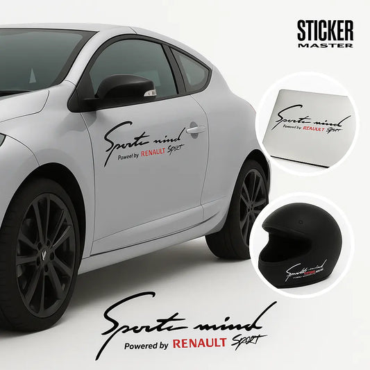 Sticker Master Sports Mind Powered by Renault Sport Sticker – 30 cm Dayanıklı Vinil Sticker Master