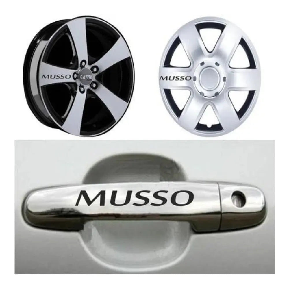 Sticker Master Ssangyong Musso Sticker Seti – Kapı Kolu & Jant İçin Dayanıklı 10’lu Oto Etiket Sticker Master