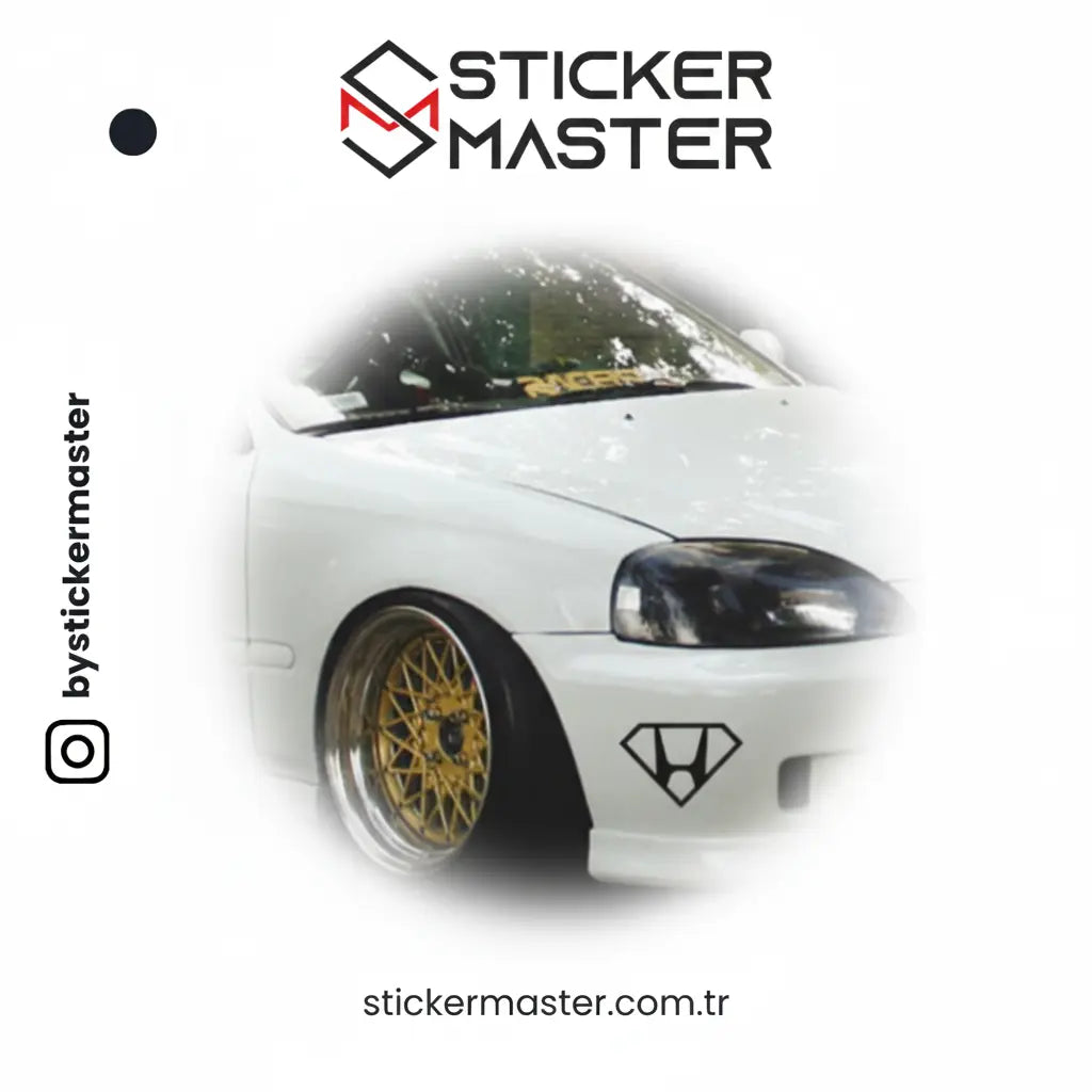 Sticker Master Süper Honda Sticker Oto Araç Çıkartma Etiket 22 Cm Sticker Master