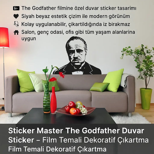 Sticker Master The Godfather Duvar Sticker – Film Temalı Dekoratif Çıkartma Sticker Master