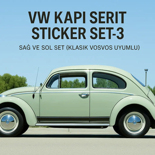 Sticker Master VW Kapı Şerit Sticker Set-3 – Sağ ve Sol Set (Klasik Vosvos Uyumlu) Sticker Master