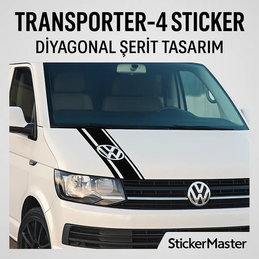 Sticker Master VW Transporter-4 Kaput Sticker – Diyagonal Şerit Tasarım Sticker Master