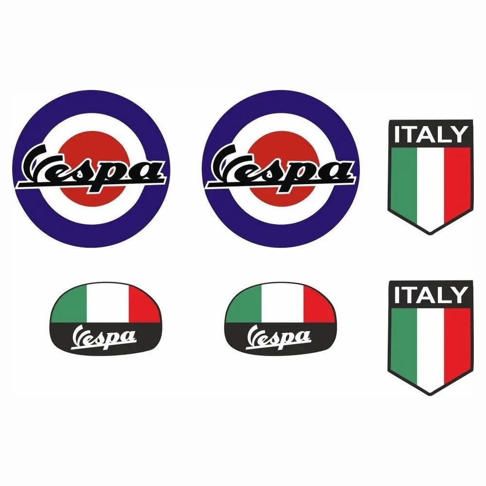 Sticker Master Vespa Sticker Seti – 6 Adet İtalya Temalı Scooter & Motosiklet Çıkartma Sticker Master