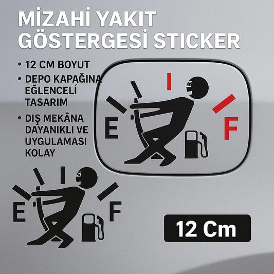 Sticker Master Yakıt Göstergesi Sticker – Mizahi Depo Kapağı Etiketi Sticker Master