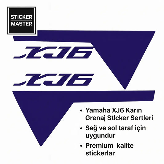 Sticker Master Yamaha XJ6 Kuyruk Grenaj Sticker Seti (Sağ ve Sol) Sticker Master