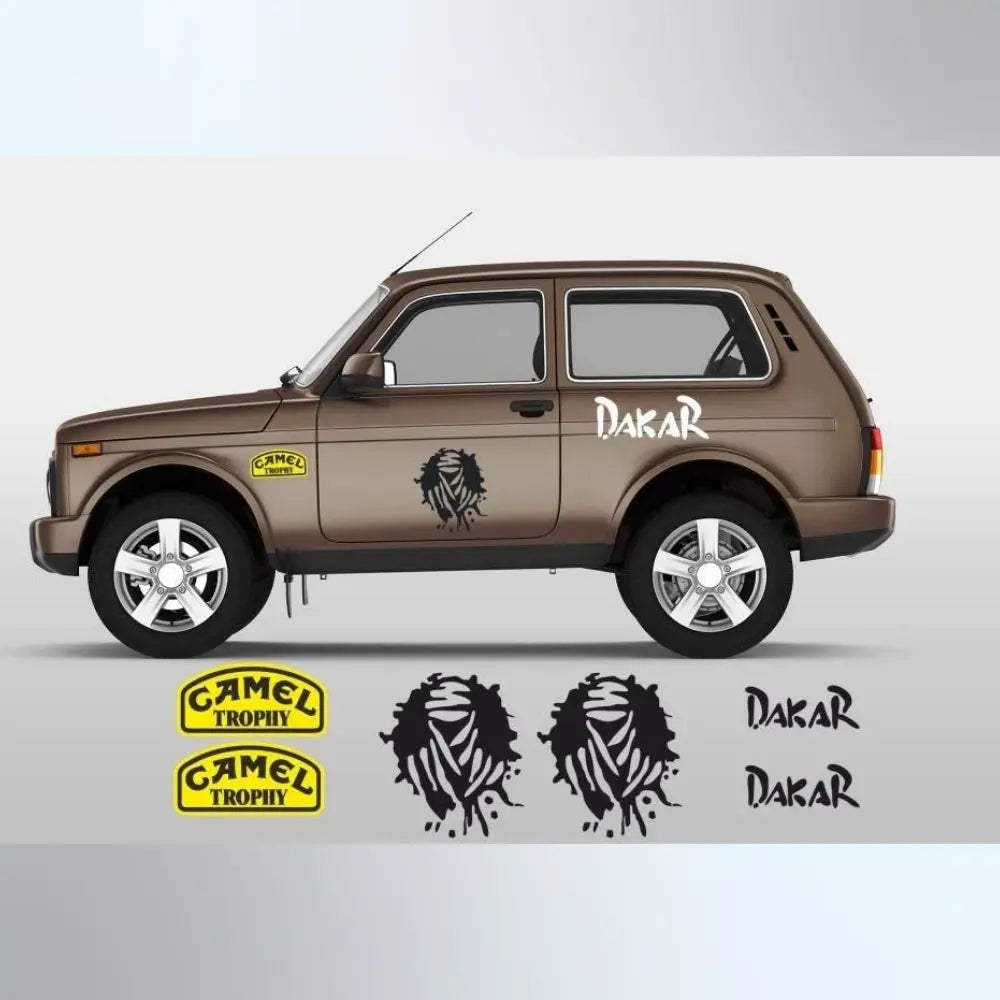 Sticker Masters Lada Niva Set-2 Sticker Seti Motor, Kask, Laptop, Araba, Oto Araç İçin Dayanıklı Etiket Decal Sticker Master